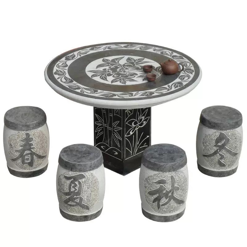 Qiuxi Stone Table, Stone Bench, Stone Chair Set