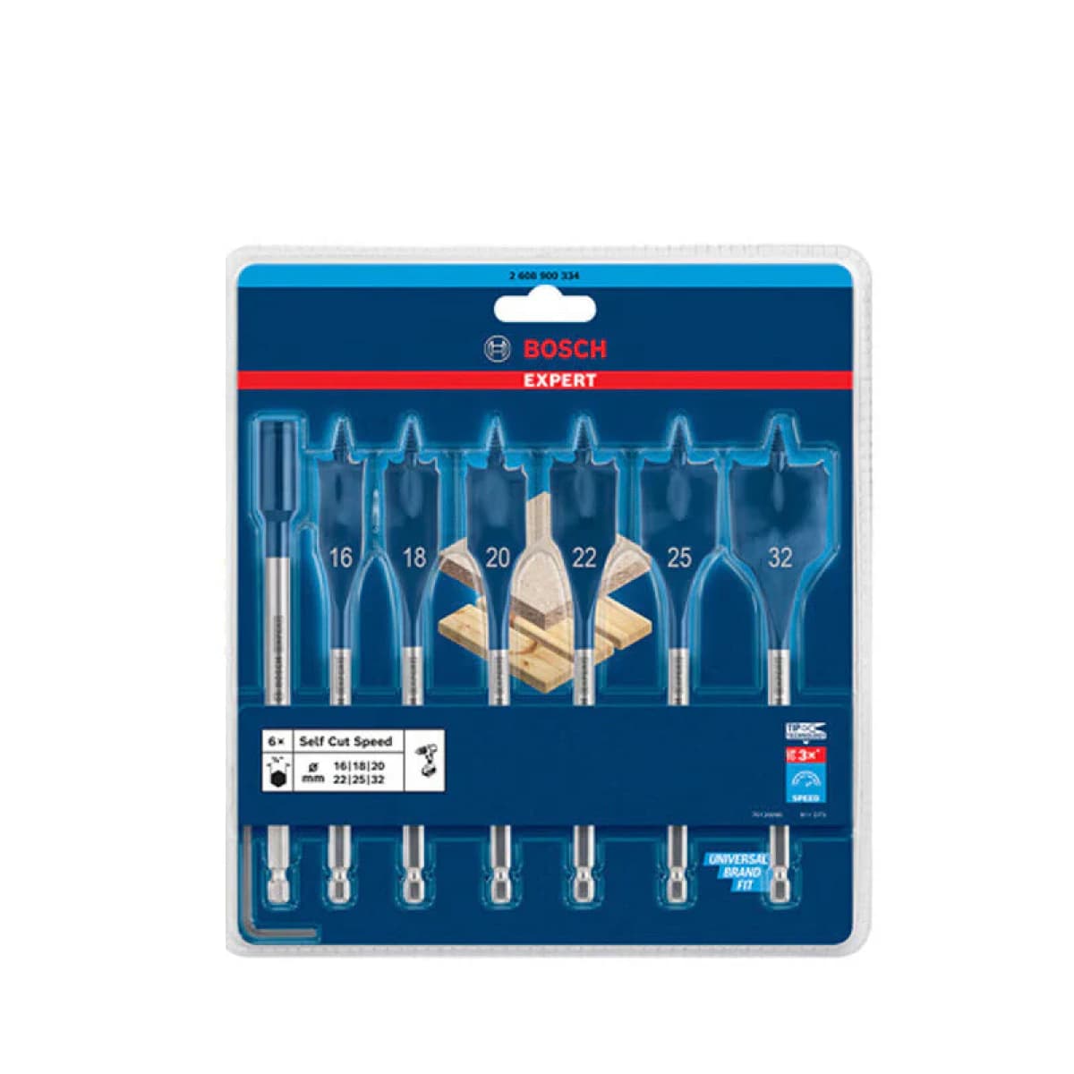 Brocas planas para madera Bosch (paquete de 7 piezas) 