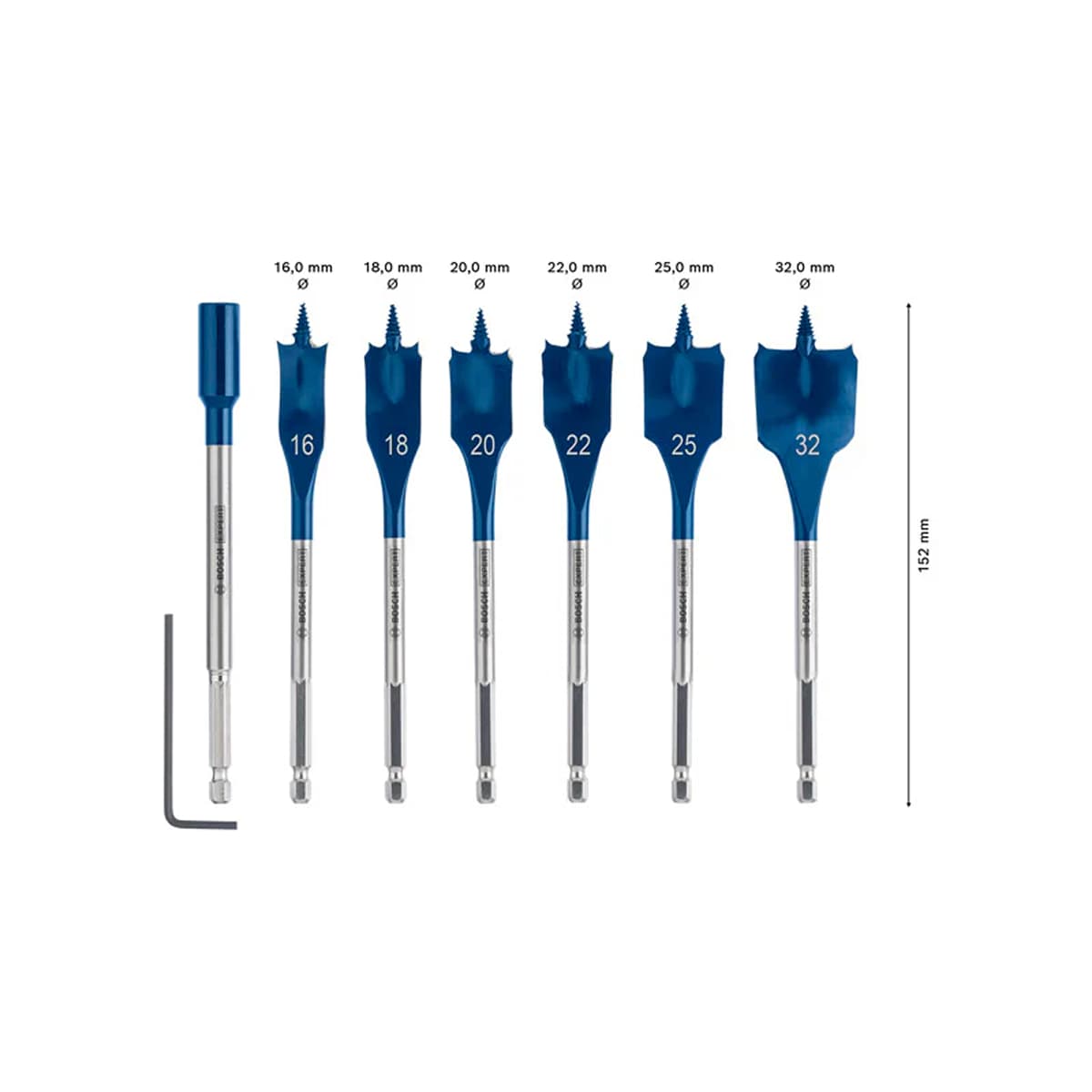 Brocas planas para madera Bosch (paquete de 7 piezas) 