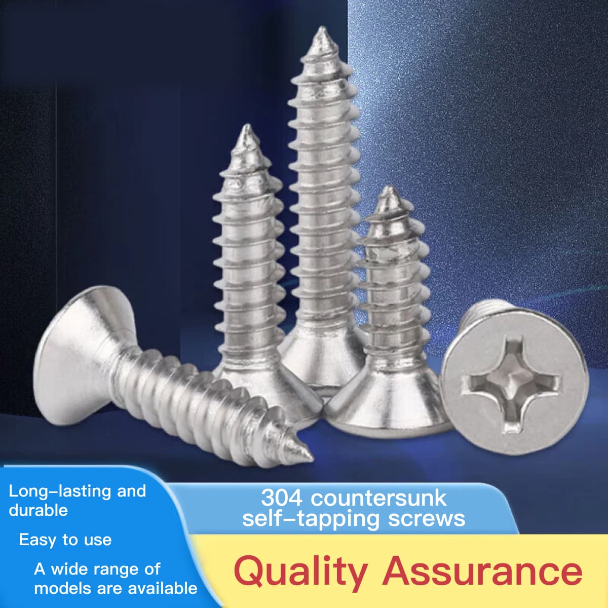Bingyu cross countersunk head self-tapping screws 