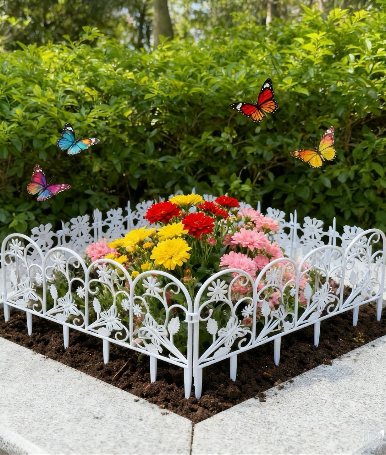 Butterfly &amp; Blossom Decorative Plastic Fence
