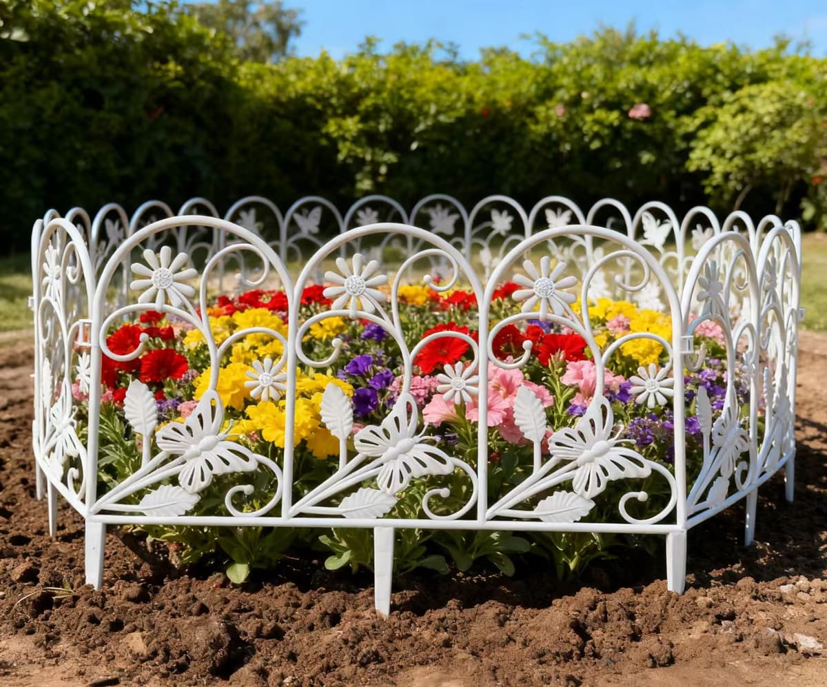 Butterfly &amp; Blossom Decorative Plastic Fence
