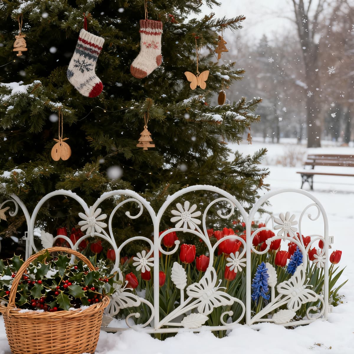 Butterfly &amp; Blossom Decorative Plastic Fence