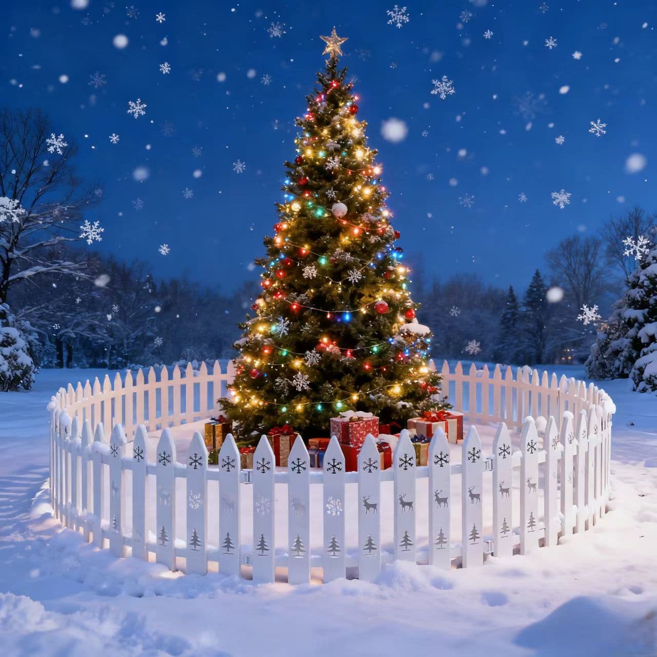 Christmas Adventure Decorative Plastic Fence
