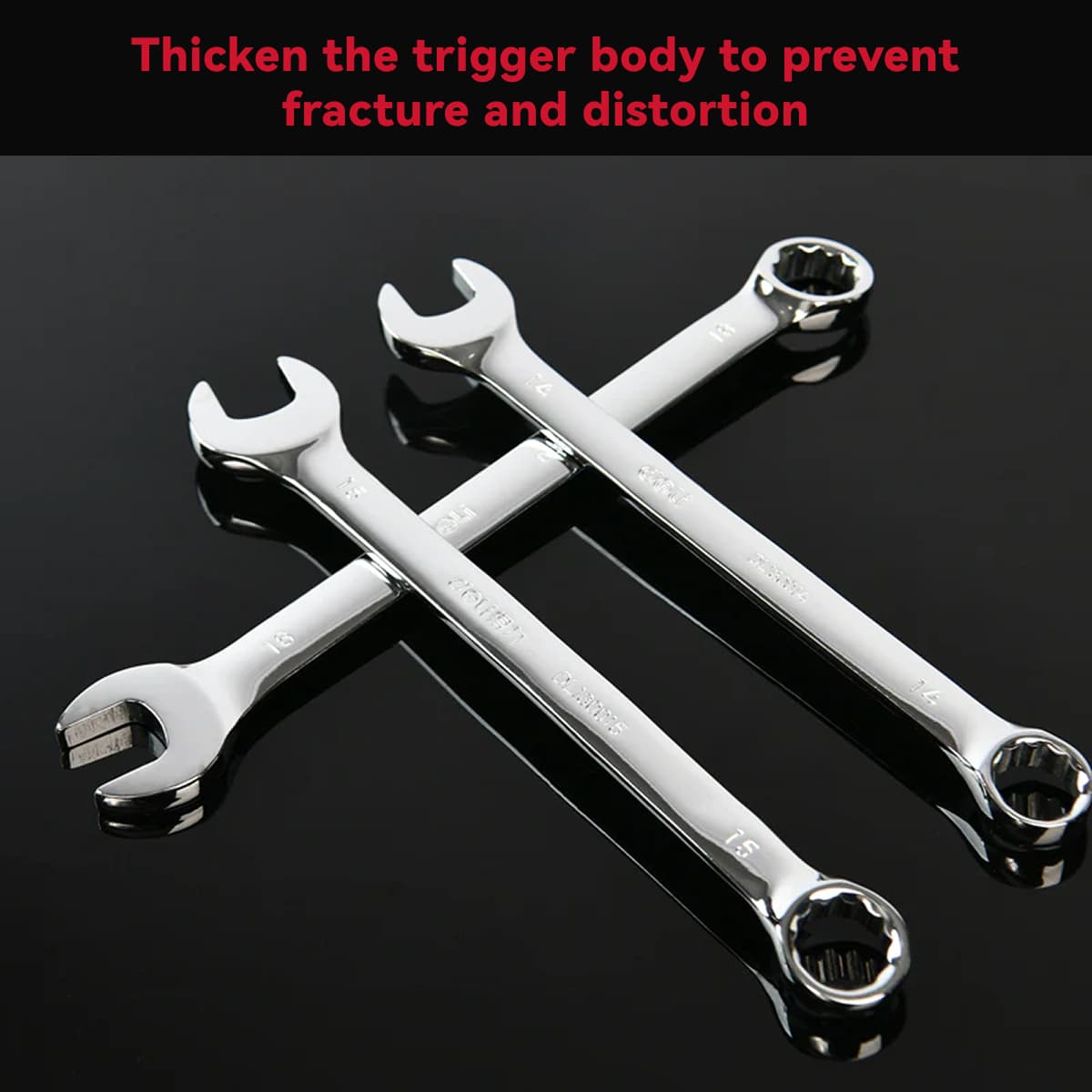 Deli Tools Mirror Combination Wrench 