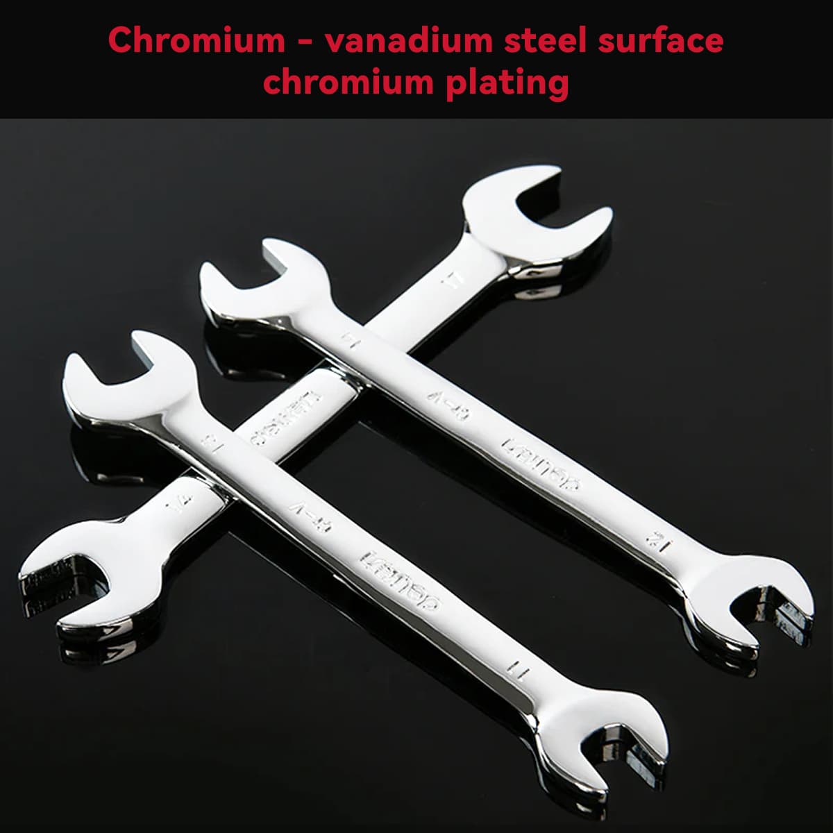 Deli Tools Mirror Finish Double Open End Wrench 