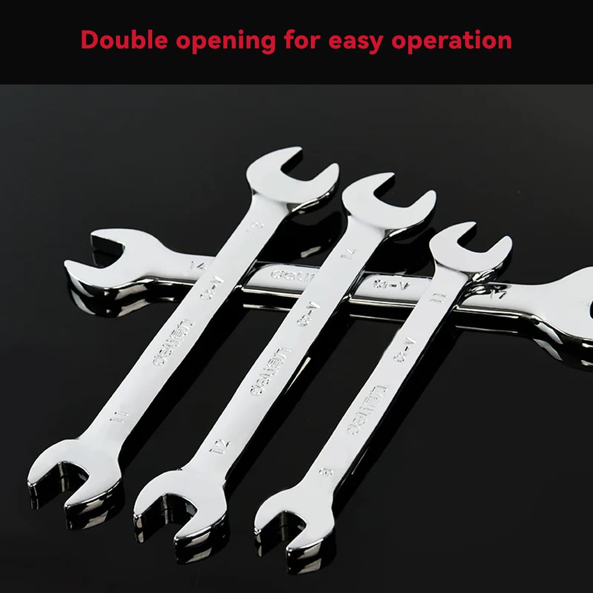 Deli Tools Mirror Finish Double Open End Wrench 