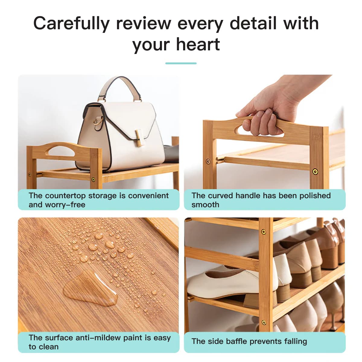 Hastick simple wooden shoe rack 