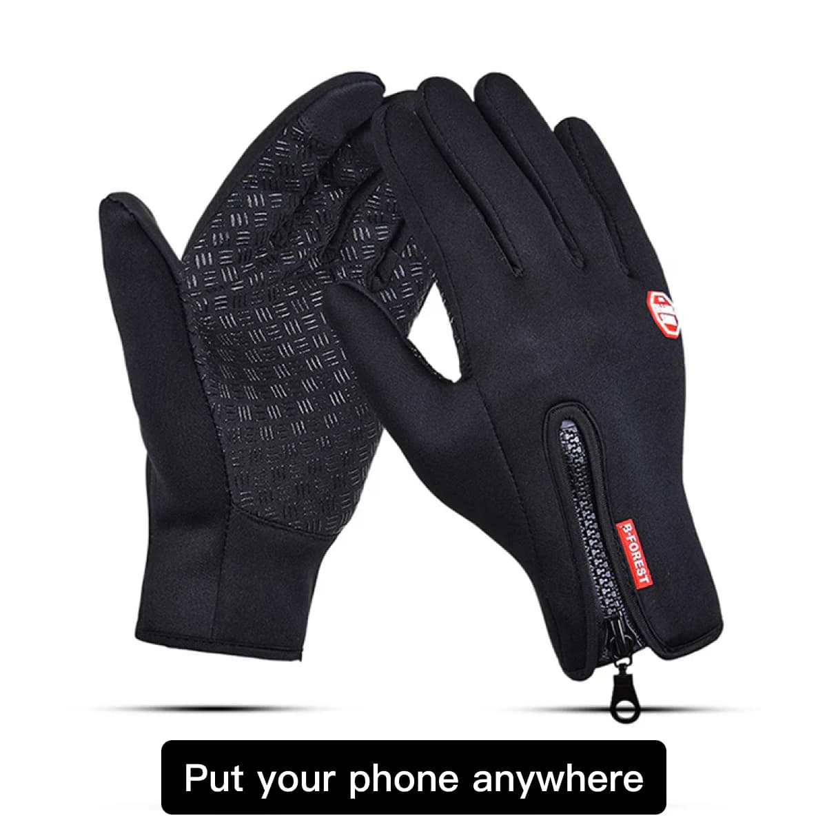Triple outdoor waterproof fleece-lined gloves 