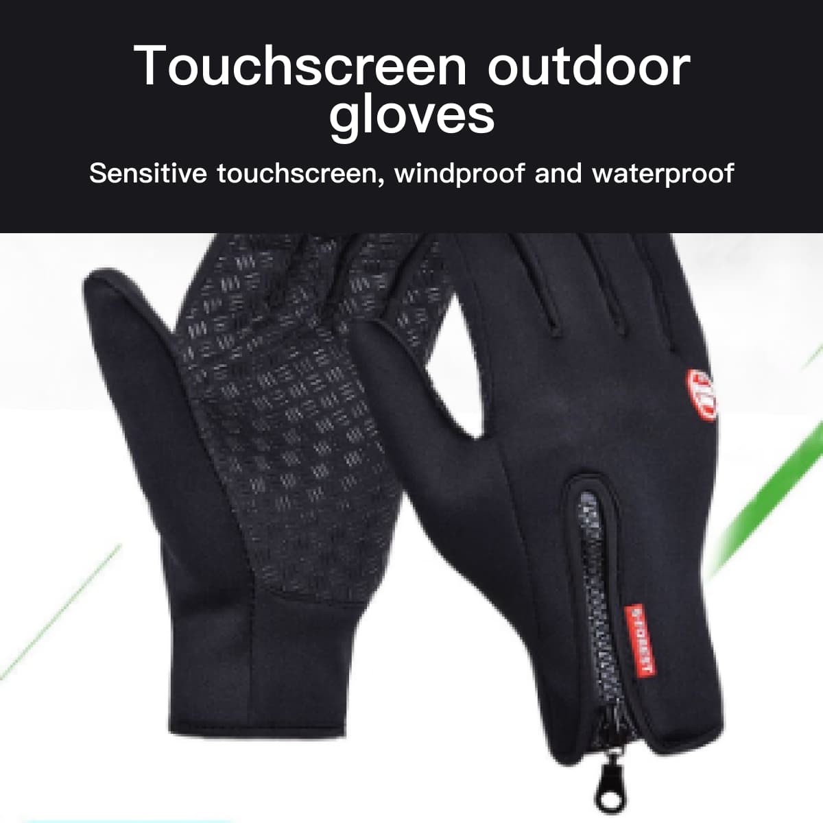 Triple outdoor waterproof fleece-lined gloves 