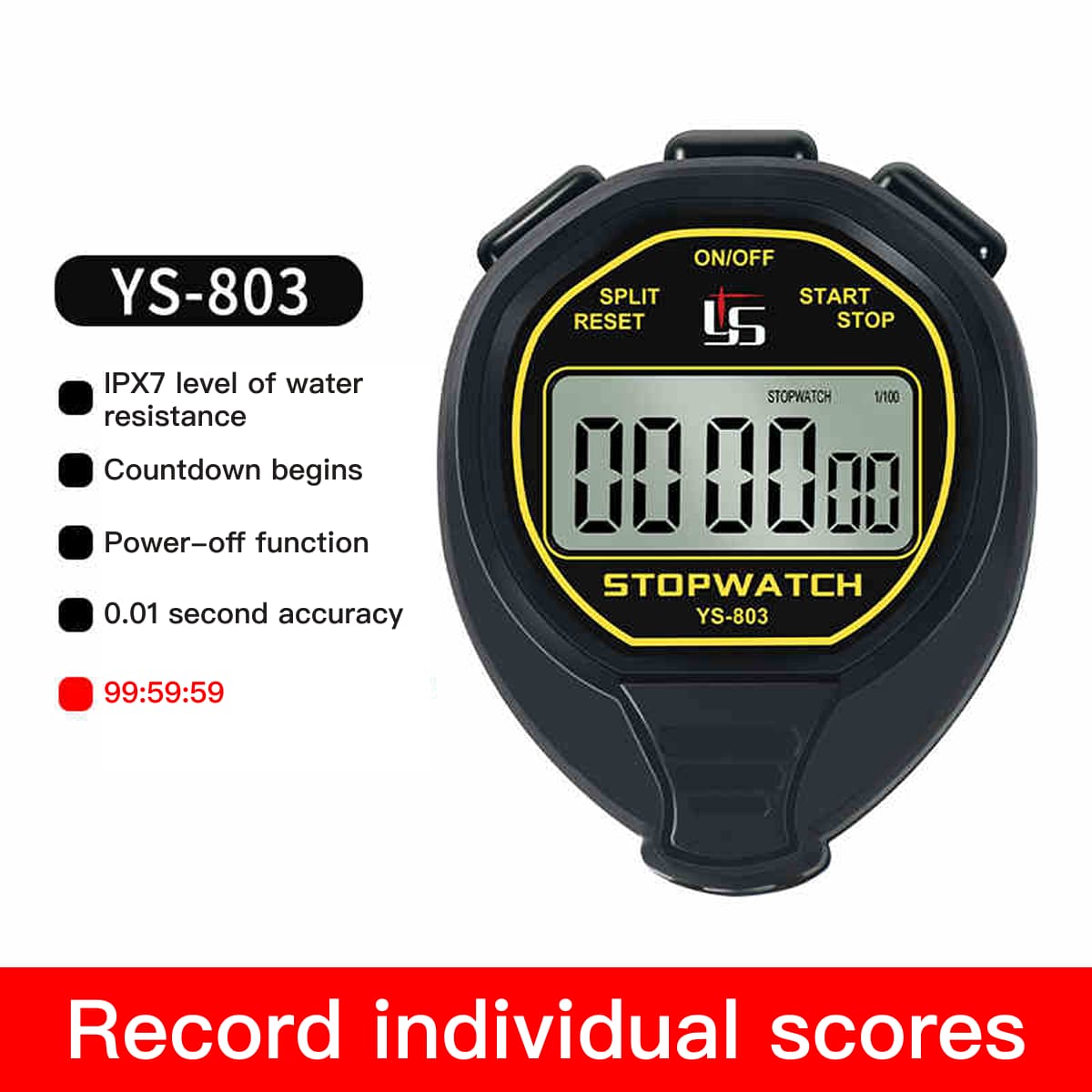 Yisheng Waterproof Stopwatch Underwater Timer 