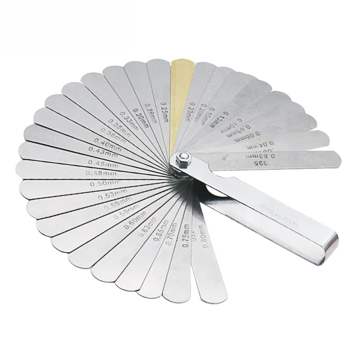 Juego de 32 galgas de espesores Haisdick para medición de distancias y válvulas. 