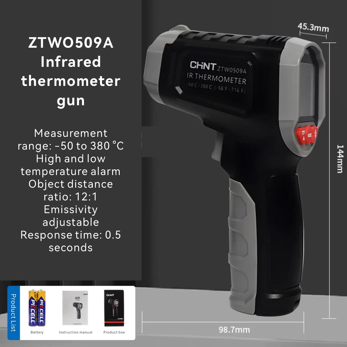 CHNT infrared temperature measuring gun 
